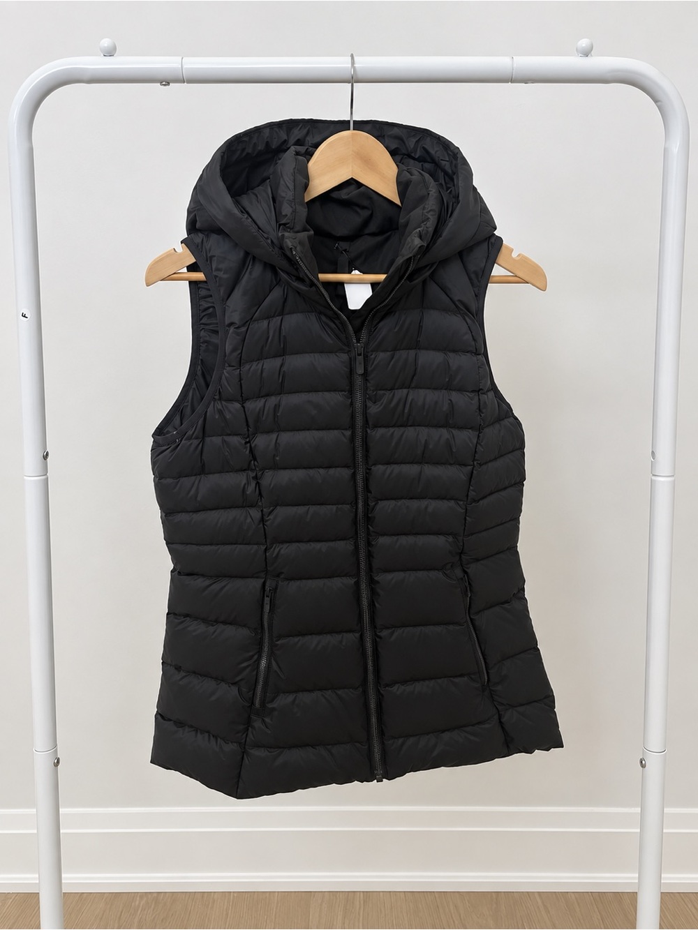 lululemon athletica Black Quilted Hooded Down Vest